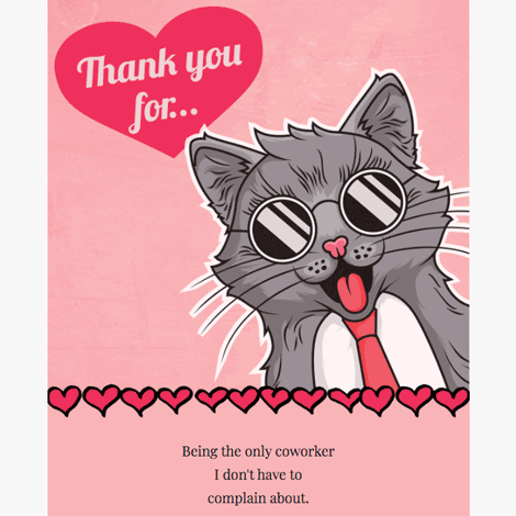 Cool Cat Co-worker Valentine